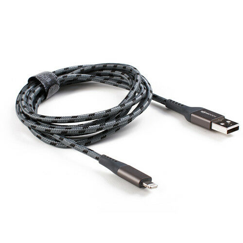 BoomPods 1.5m Graphite Tough Strong Armour Apple Lightning Cable