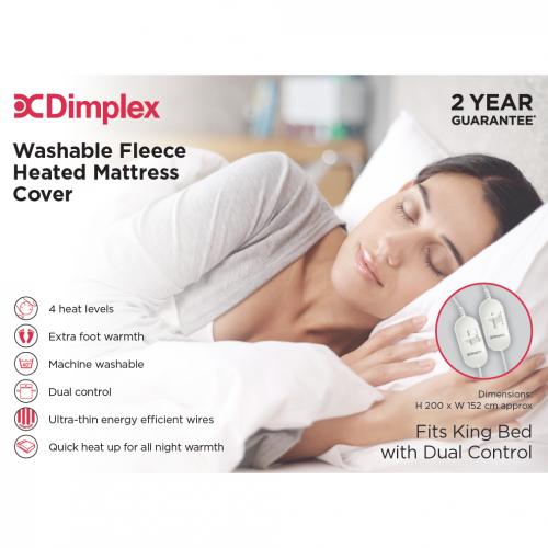 Dimplex Heated King Mattress Cover Under Blanket – Dual Control | DMC3003